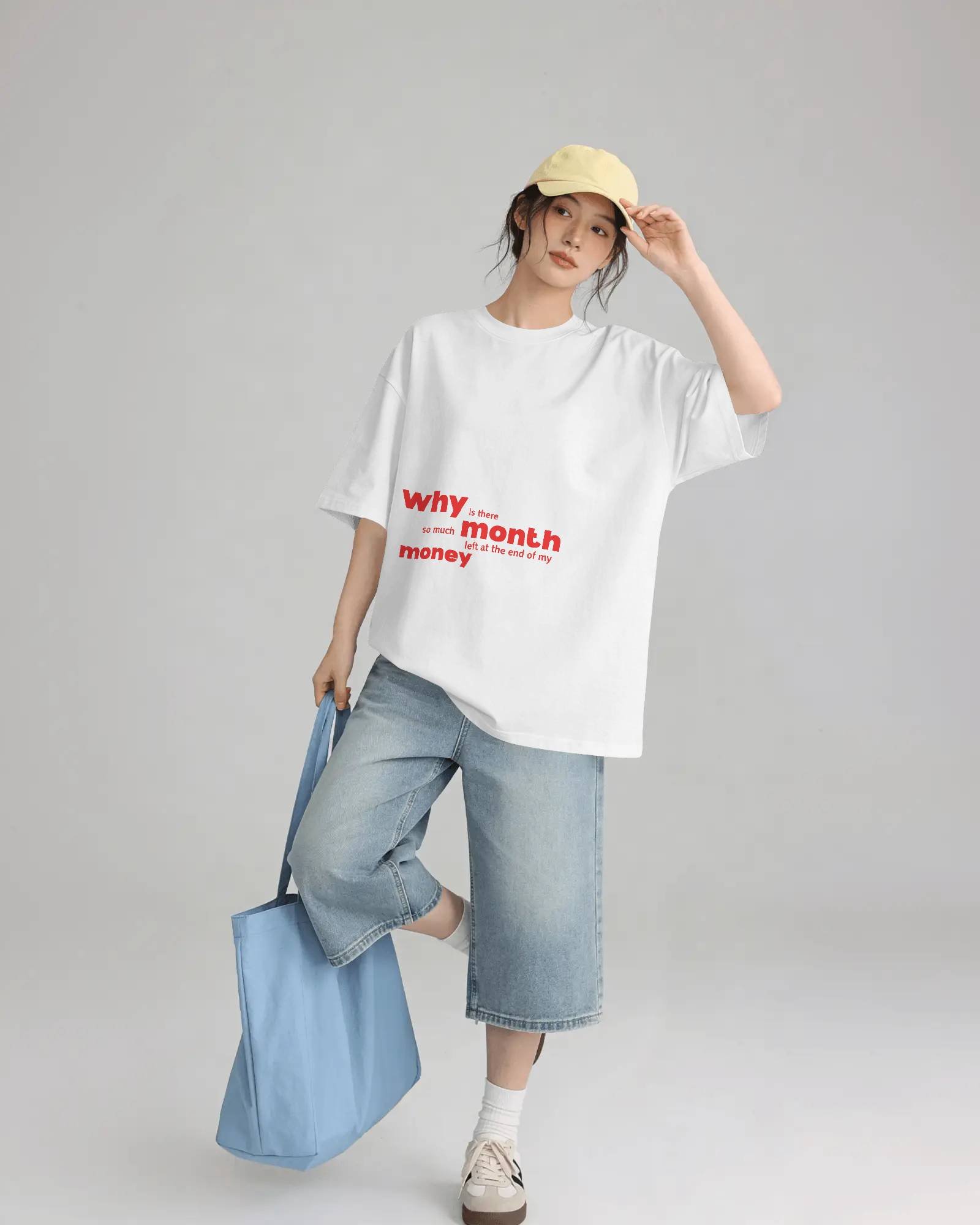 Unisex broke end of month graphic t-shirt in 240 GSM French Terry cotton streetwear